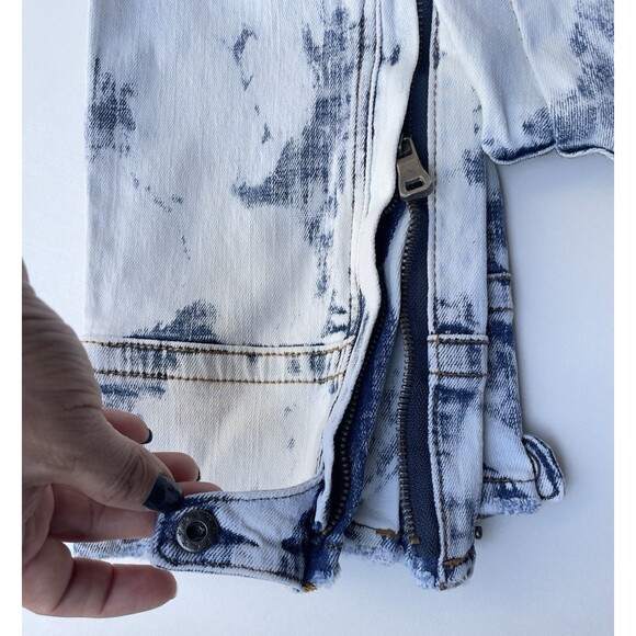 Decibel Stacked With Gusset Jeans Patched Distressed Ice Wash Denim Men’s 30x35 - Picture 6 of 16